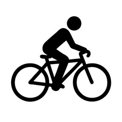Obraz premium cyclist riding mountain bike flat design icon for fitness and outdoor sports
