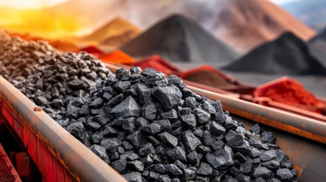 Raw Aggregate Materials on Conveyor in Continuous Production Environment