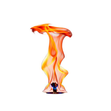 Vibrant orange and yellow flames dance