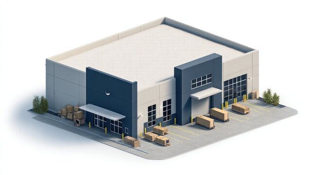 Isometric warehouse illustration