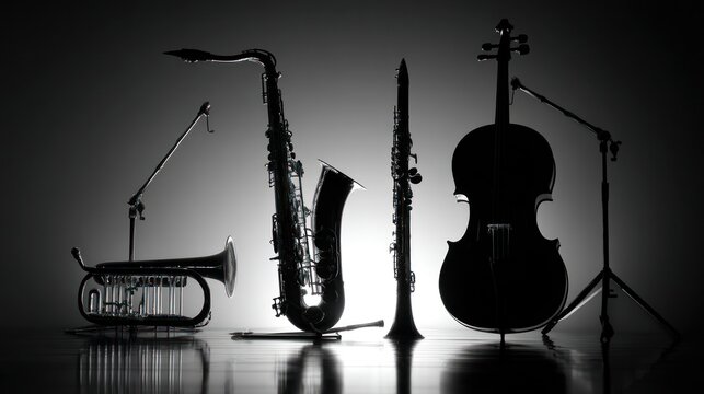 Silhouette of musical instruments (1)