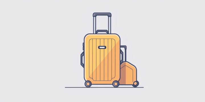 Yellow travel luggage set ready for journey