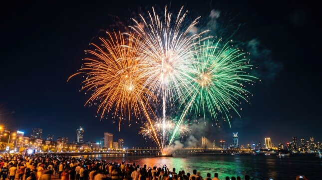 Spectacular fireworks display celebrating india's independence day a vibrant celebration