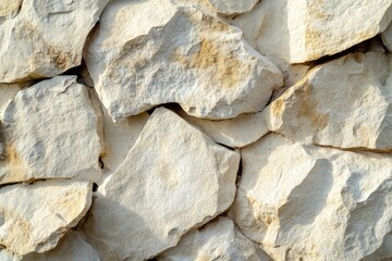 Fototapeta premium A close-up view of a rock wall with rough texture and natural patterns