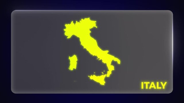 Italy Italian Republic Map Intro Outro Modern Template Glow Effect Explainer Documentary Style Animation 4K Video
