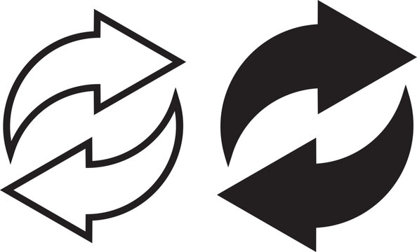 Circular Arrows of Continuity: Two graphic depictions of circular arrows, one outlined and the other filled, symbolize the perpetual cycle of renewal and iteration.