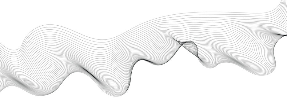 abstract blue wave background. Blue minimal round lines abstract background. Thin line wavy abstract vector background. Curve wave seamless pattern