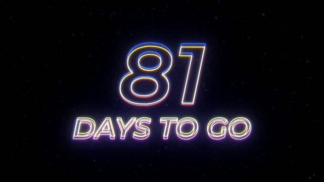 81 days to go Neon Sign Text with Classic Retro Theme