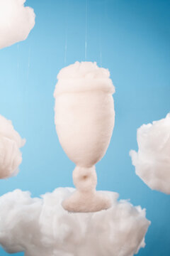 Floating goblet of fluffy white clouds