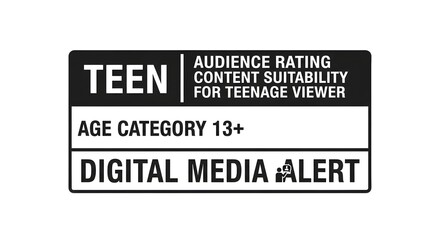 Obraz premium Digital Media Alert Teen Age Category 13+ Content Suitability for Teenage Viewers