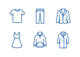 Naklejka premium Clothing set line icon Vector set of isolated icons on white background