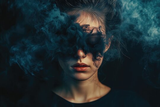A person with smoke emerging from their eyes, likely representing intense anger or frustration