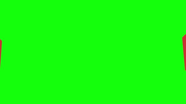 Animated Red Heart Halves Splitting Apart on Green Screen Chroma Key for Breakup and Divorce Themes