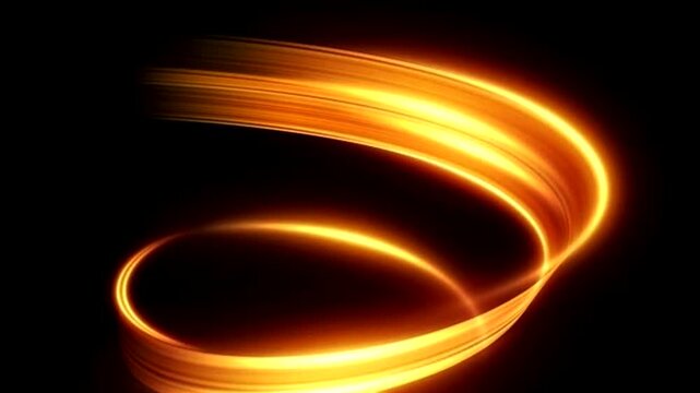 This light moves continuously over a pitch-black background, creating a cinematic and futuristic effect.