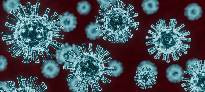 Illustration of a virus in the body