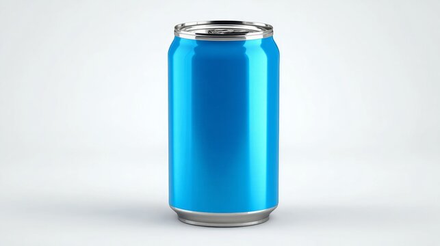 Cool blue can sits on white. Use it for your designs.