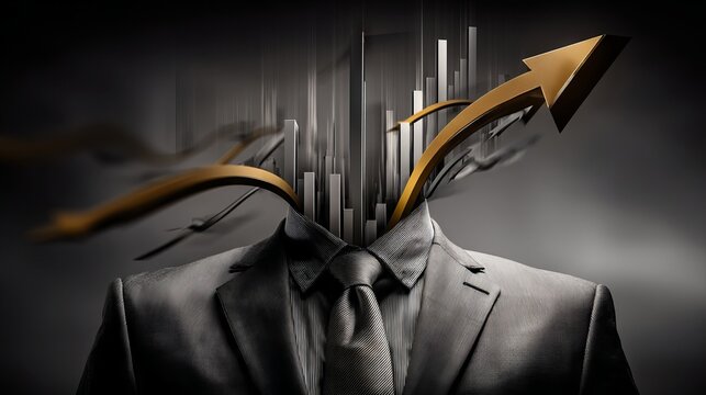 Abstract Representation of Success in Formal Attire with Numeric Concept
