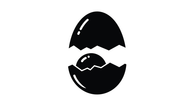 Broken egg with yolk silhouette high quality professional