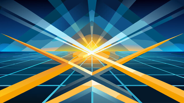 80s synth wave style background featuring a glowing pyramid and digital perspective grid. Ideal for cyberpunk themes, gaming backdrops, Entertainment,  Gaming , and retro-tech music covers.