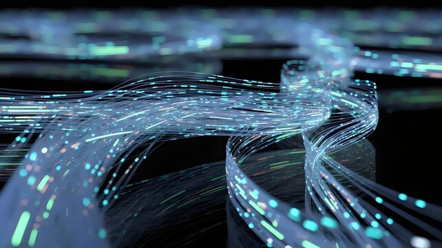 Abstract glowing network of light &ndash; Suitable for artificial intelligence, neural networks, or future tech concepts.