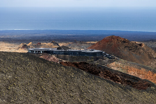 El diablo restaurant atop a volcanic peak in timanfaya national park, lanzarote