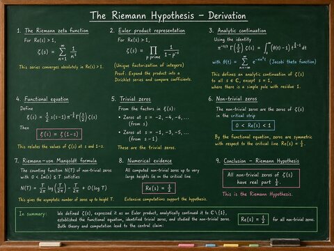 Riemann Hypothesis derivation explaining complex number theory equations