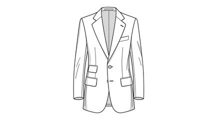 Naklejka premium Elegant blazer illustration on white background for fashion design