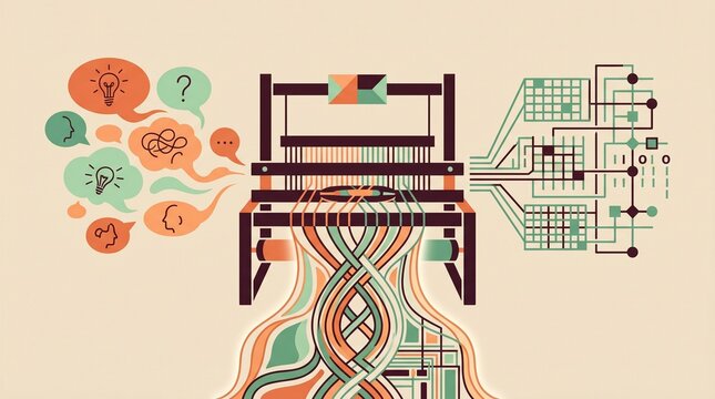 Data Processing Algorithm Logic Weaving Ideas Chaos to Order Vector