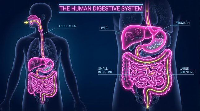 Anatomy of the Human Digestive System Diagram.
