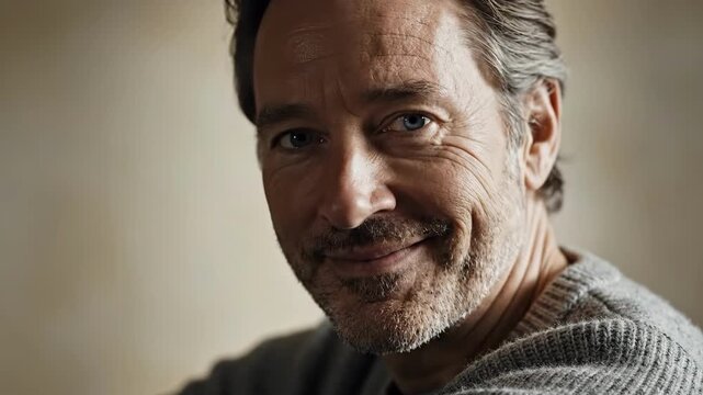 Close-up of a smiling middle-aged man with a beard and graying hair looking directly at the camera.