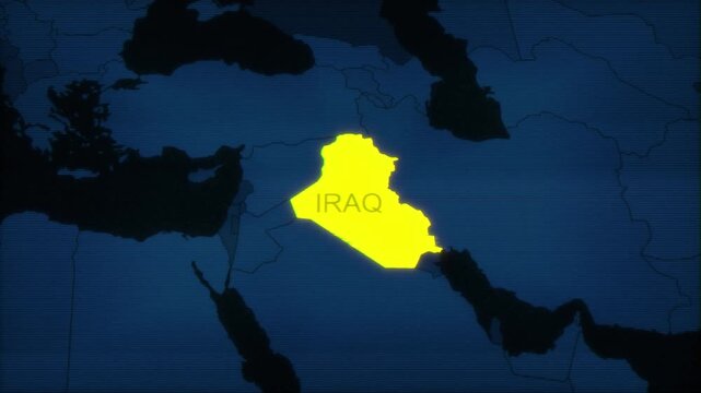  Iraq Map Highlighted On Satellite HUD Map Style 02