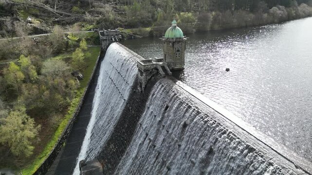 4K Aerial 22‑Second Still Shot at Pen y Garreg Dam, Mid Wales
