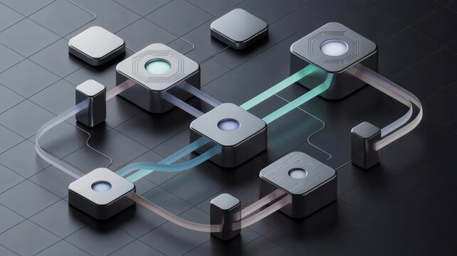 Professional isometric AI agent network &ndash; Ideal for autonomous system startups, multi-agent architecture diagrams, or enterprise tech blogs.