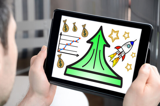 Success concept on a tablet