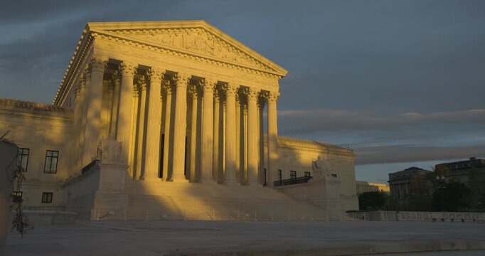 US Supreme Court Facade in Sunset Light