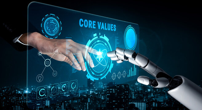AI guided implementation of corporate core values and business ethics. These AI monitored principles guide the company culture and vision. Motif