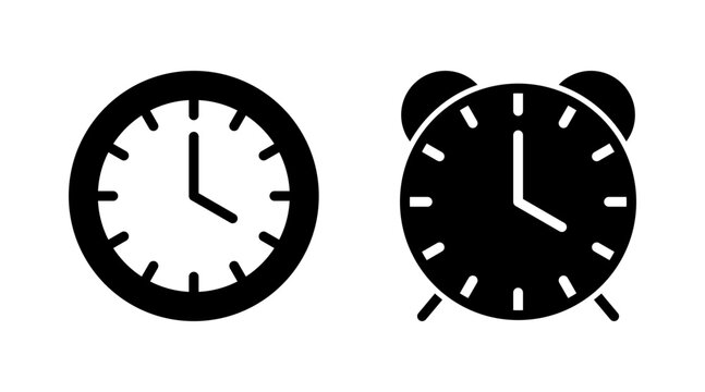 Clock icon set vector. Time sign and symbol. watch icon