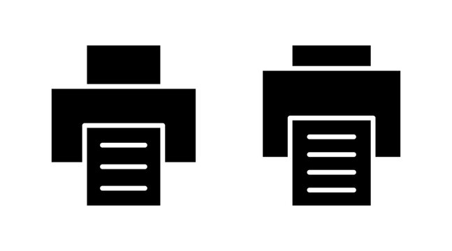 Print icon set vector. printer sign and symbol