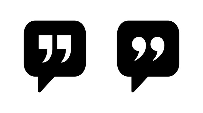 Quote icon set vector. Quotation mark sign and symbol