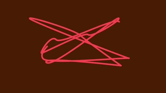 glowing red neon squiggle line on dark background abstract minimalist design