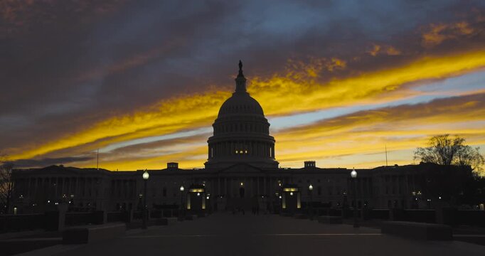 US Capitol Silhouette Sunset