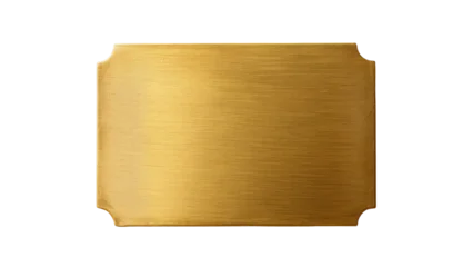 Fototapete Gold Isolated elegant shimmering brushed gold blank tag or nameplate with decorative curved corners  © Conor