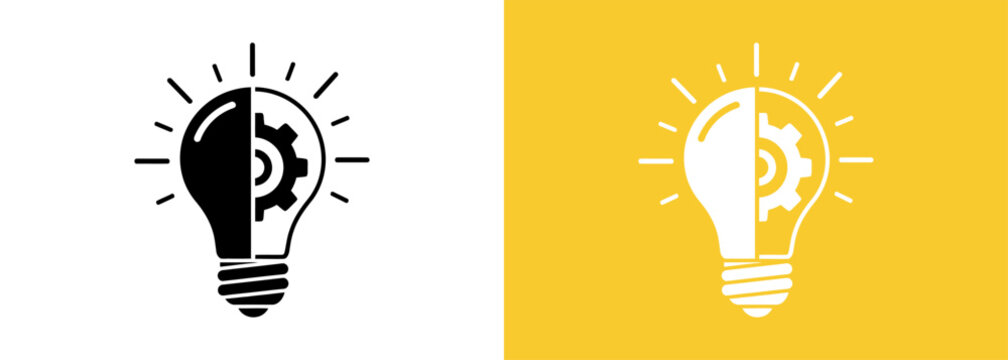 Dual light bulb concept innovation and darkness a visual dichotomy