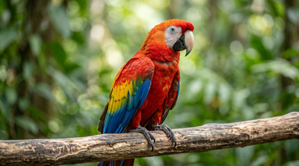 Obraz premium colourful parrot bird sitting on the perch