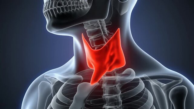 Anatomical illustration of the human thyroid gland, highlighting its vital role in the endocrine system and overall body function
