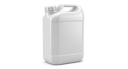 Obraz premium White plastic jerrycan with handle isolated on white background