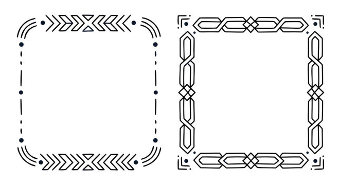 Hand drawn doodle borders and frames