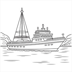 Fototapeta premium Elegant sailing vessel cruising on calm waters