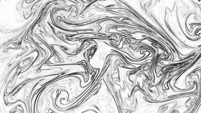 A complex abstract composition of sharp black ink lines swirling on a clean white surface. This high-contrast marble texture offers a modern minimalist aesthetic for creative projects.