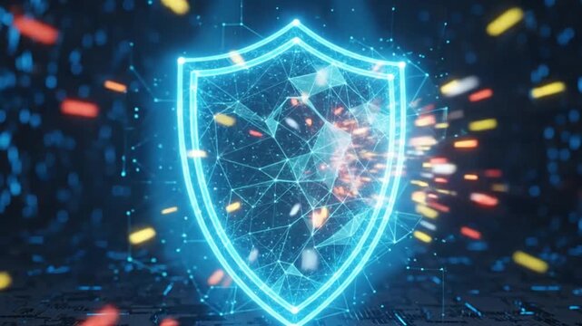 Cybersecurity Shield Protecting Digital Data Network Secure Protection and Privacy Technology Concept